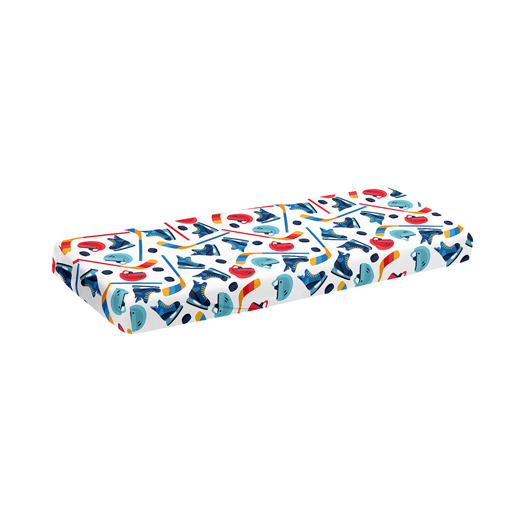Hockey Equipment Pattern Print Piano Keyboard Cover