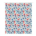 Hockey Equipment Pattern Print Polyester Shower Curtain