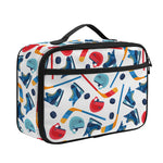 Hockey Equipment Pattern Print Portable Lunch Bag