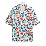 Hockey Equipment Pattern Print Rayon Hawaiian Shirt