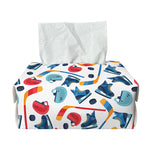 Hockey Equipment Pattern Print Rectangle Tissue Box Cover