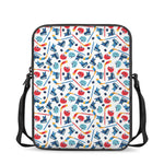 Hockey Equipment Pattern Print Rectangular Crossbody Bag