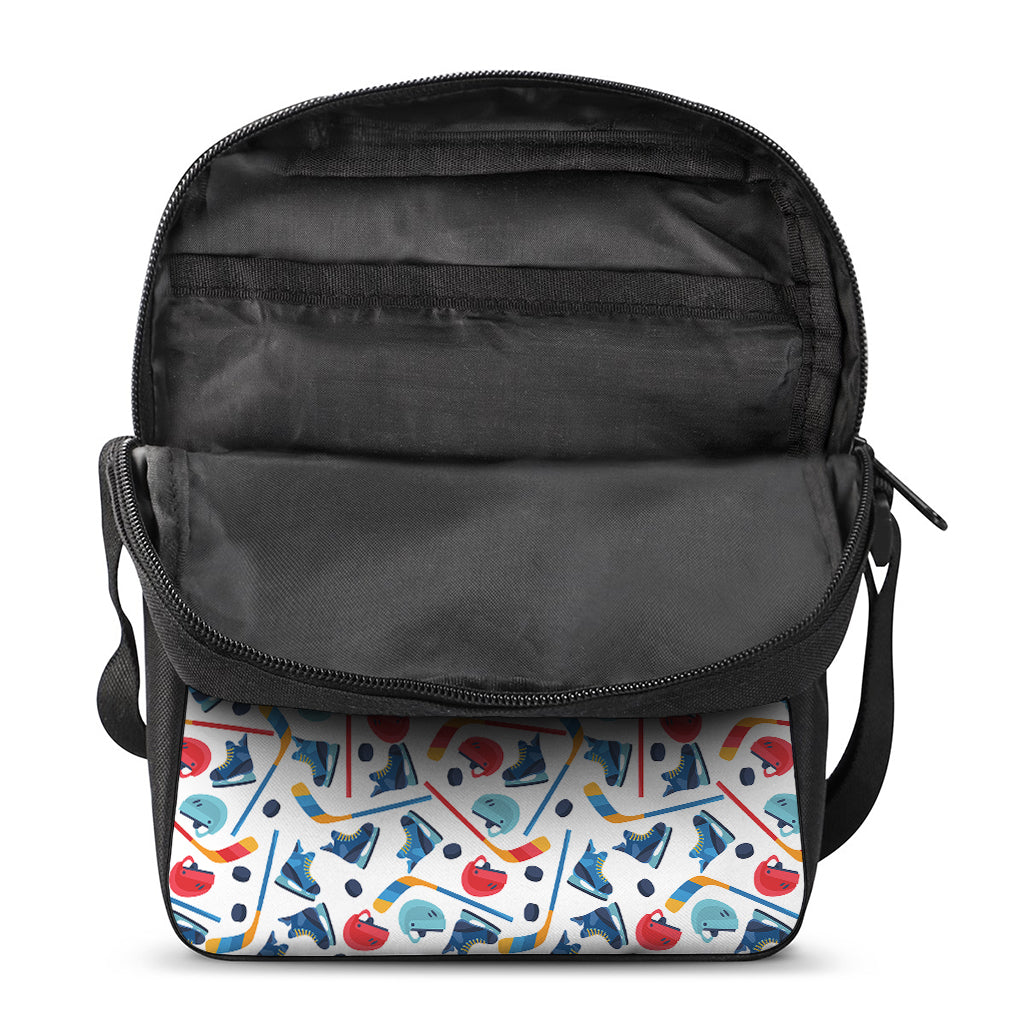 Hockey Equipment Pattern Print Rectangular Crossbody Bag