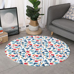Hockey Equipment Pattern Print Round Rug