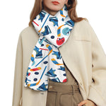 Hockey Equipment Pattern Print Scarf