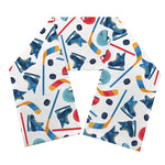 Hockey Equipment Pattern Print Scarf