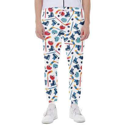 Hockey Equipment Pattern Print Scuba Joggers