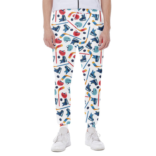 Hockey Equipment Pattern Print Scuba Joggers