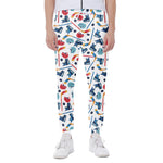 Hockey Equipment Pattern Print Scuba Joggers