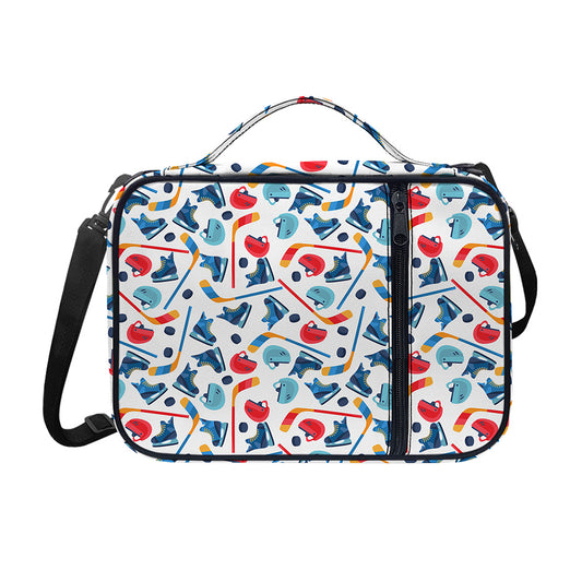 Hockey Equipment Pattern Print Shoulder Strap Bible Bag