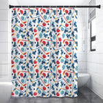 Hockey Equipment Pattern Print Shower Curtain