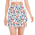 Hockey Equipment Pattern Print Side Slit Mini Skirt