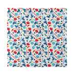 Hockey Equipment Pattern Print Silk Bandana