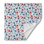 Hockey Equipment Pattern Print Silk Bandana