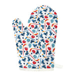Hockey Equipment Pattern Print Single Oven Mitt