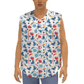 Hockey Equipment Pattern Print Sleeveless Baseball Jersey