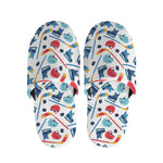Hockey Equipment Pattern Print Slippers