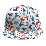 Hockey Equipment Pattern Print Snapback Cap