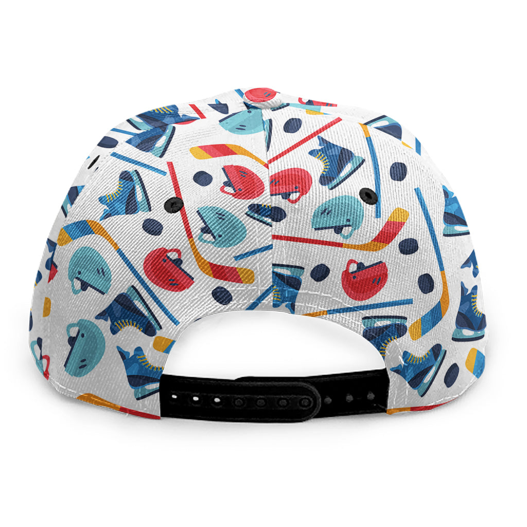 Hockey Equipment Pattern Print Snapback Cap