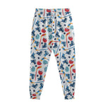 Hockey Equipment Pattern Print Sweatpants