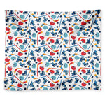 Hockey Equipment Pattern Print Tapestry