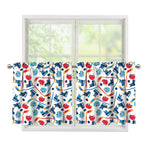 Hockey Equipment Pattern Print Tier Curtains