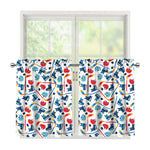 Hockey Equipment Pattern Print Tier Curtains