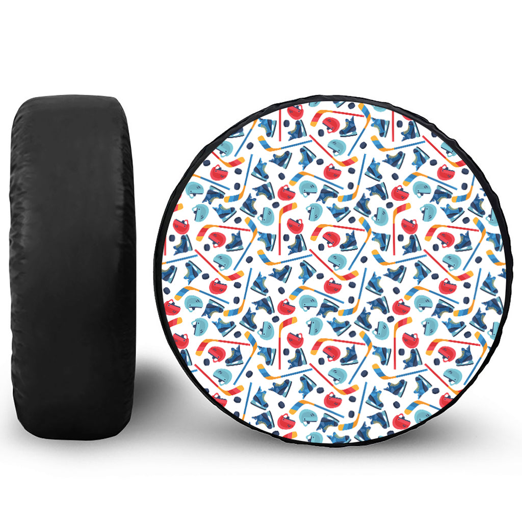 Hockey Equipment Pattern Print Tire Cover