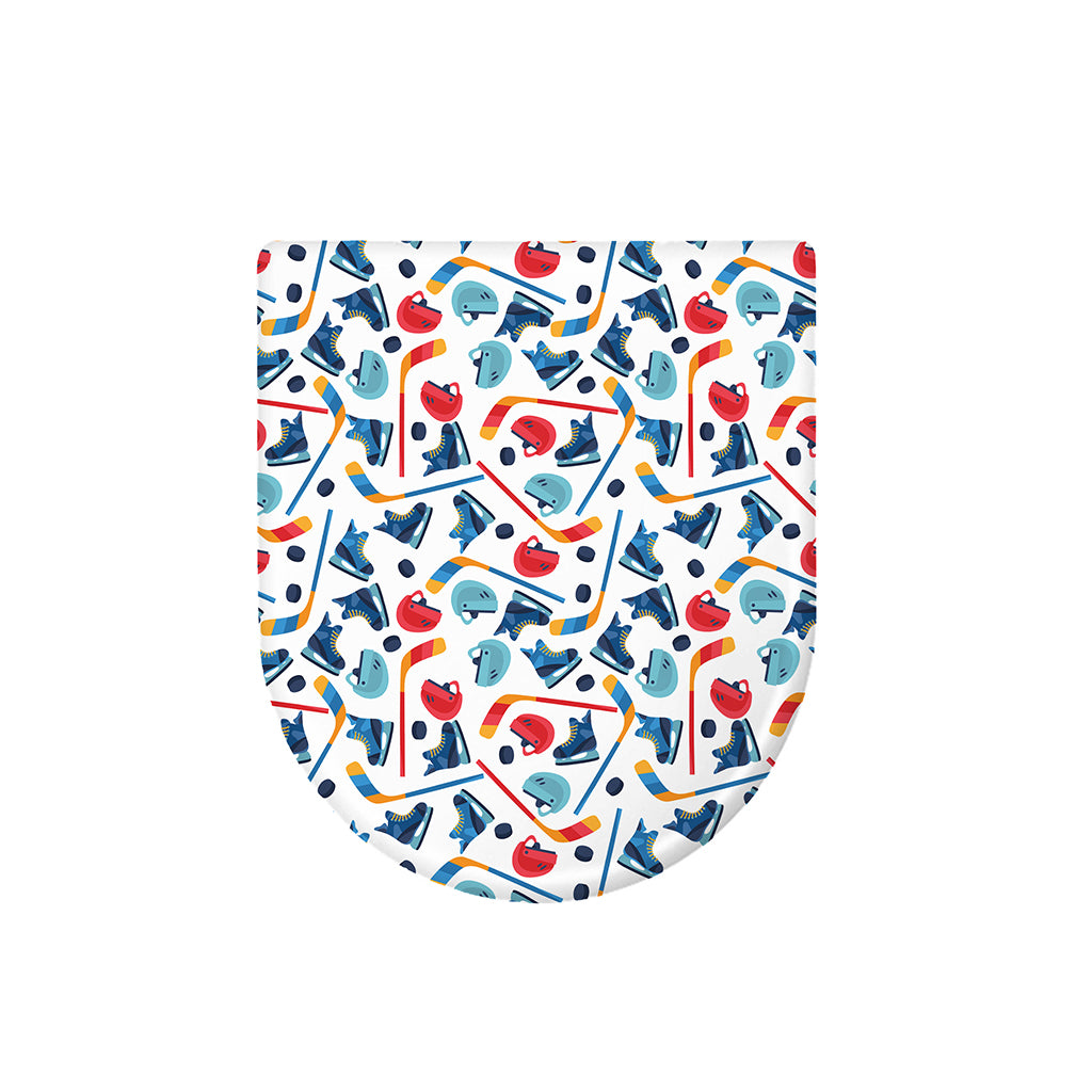 Hockey Equipment Pattern Print Toilet Lid Cover