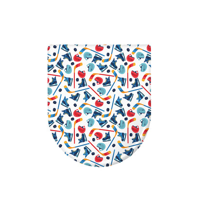 Hockey Equipment Pattern Print Toilet Lid Cover