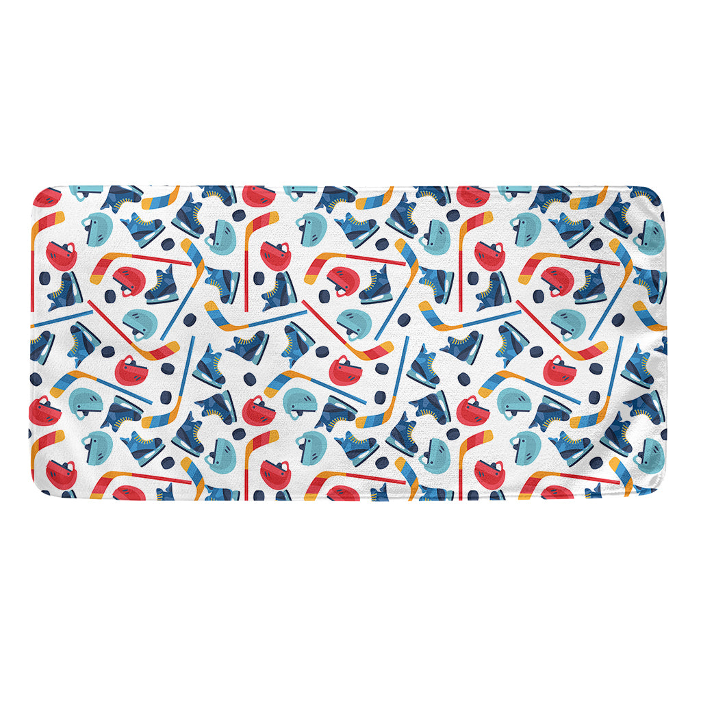 Hockey Equipment Pattern Print Towel