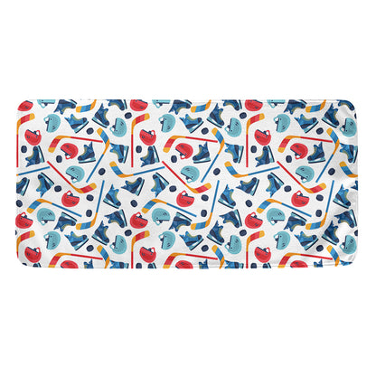 Hockey Equipment Pattern Print Towel