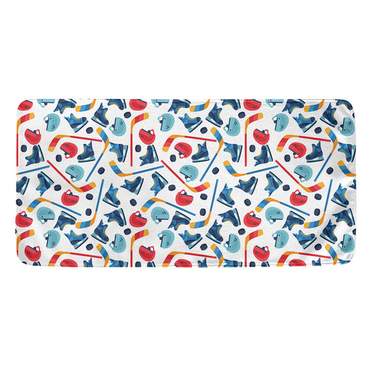 Hockey Equipment Pattern Print Towel