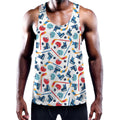 Hockey Equipment Pattern Print Men's Workout Tank Top
