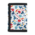 Hockey Equipment Pattern Print Trifold Wallet