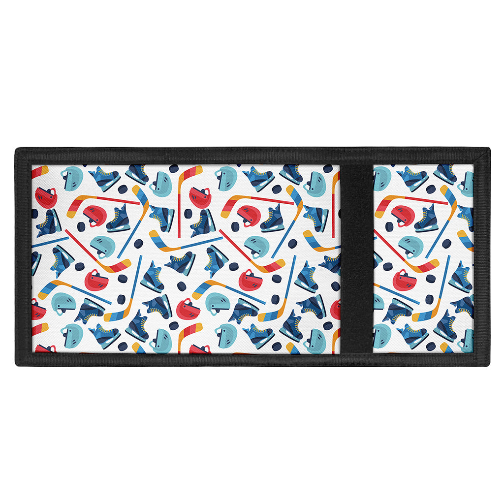 Hockey Equipment Pattern Print Trifold Wallet