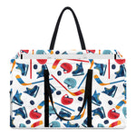 Hockey Equipment Pattern Print Utility Tote Bag