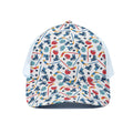 Hockey Equipment Pattern Print White Mesh Trucker Hat