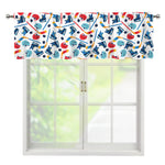 Hockey Equipment Pattern Print Window Valance