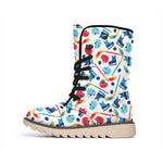 Hockey Equipment Pattern Print Winter Boots