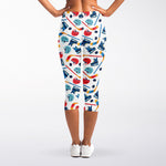 Hockey Equipment Pattern Print Women's Capri Leggings