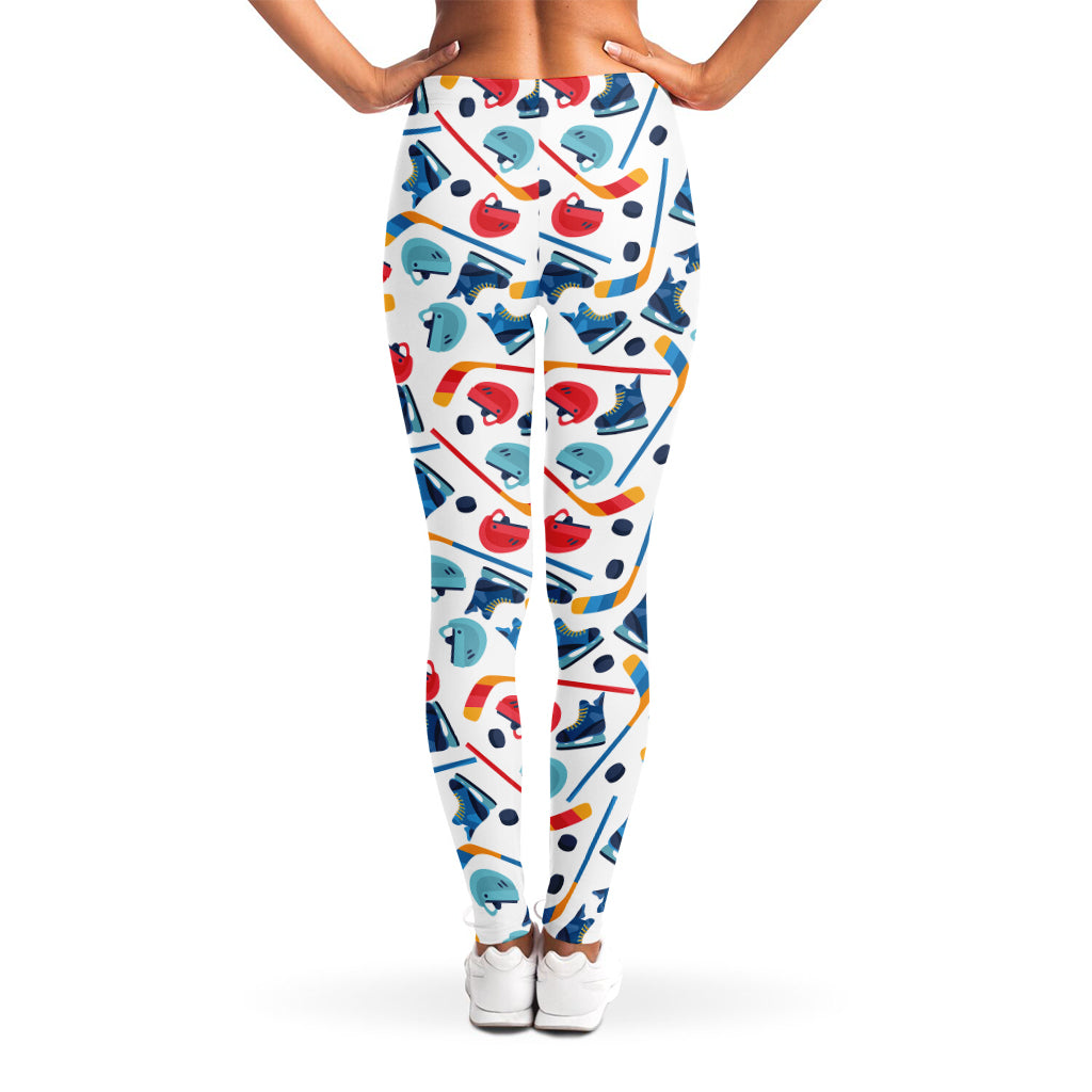 Hockey Equipment Pattern Print Women's Leggings