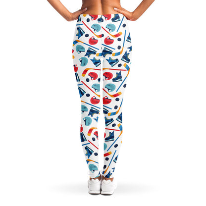 Hockey Equipment Pattern Print Women's Leggings
