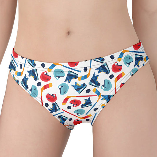 Hockey Equipment Pattern Print Women's Panties
