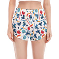 Hockey Equipment Pattern Print Women's Split Running Shorts
