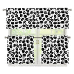 Hockey Puck Pattern Print 3 Piece Kitchen Curtains