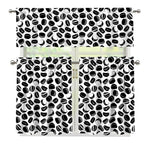 Hockey Puck Pattern Print 3 Piece Kitchen Curtains