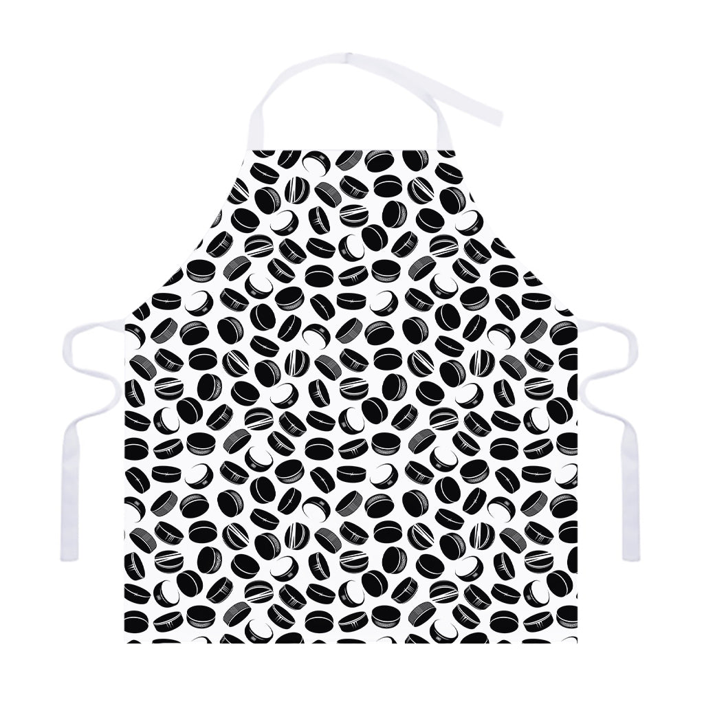 Hockey Puck Pattern Print Adjustable Apron