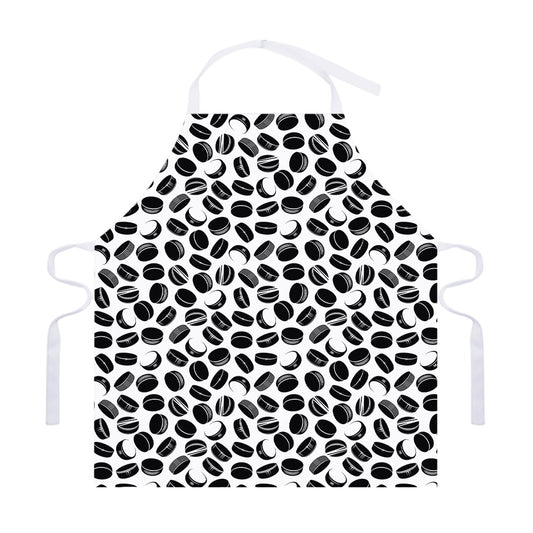 Hockey Puck Pattern Print Adjustable Apron