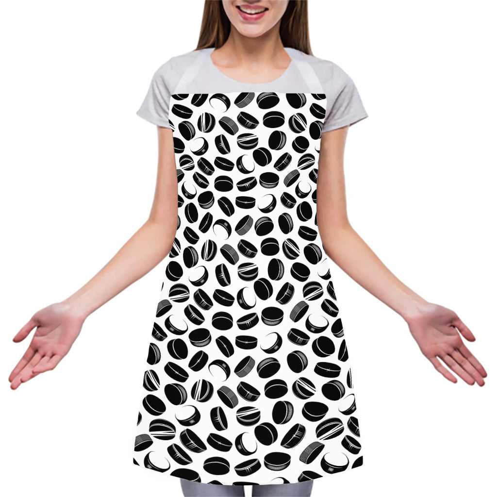 Hockey Puck Pattern Print Adjustable Apron